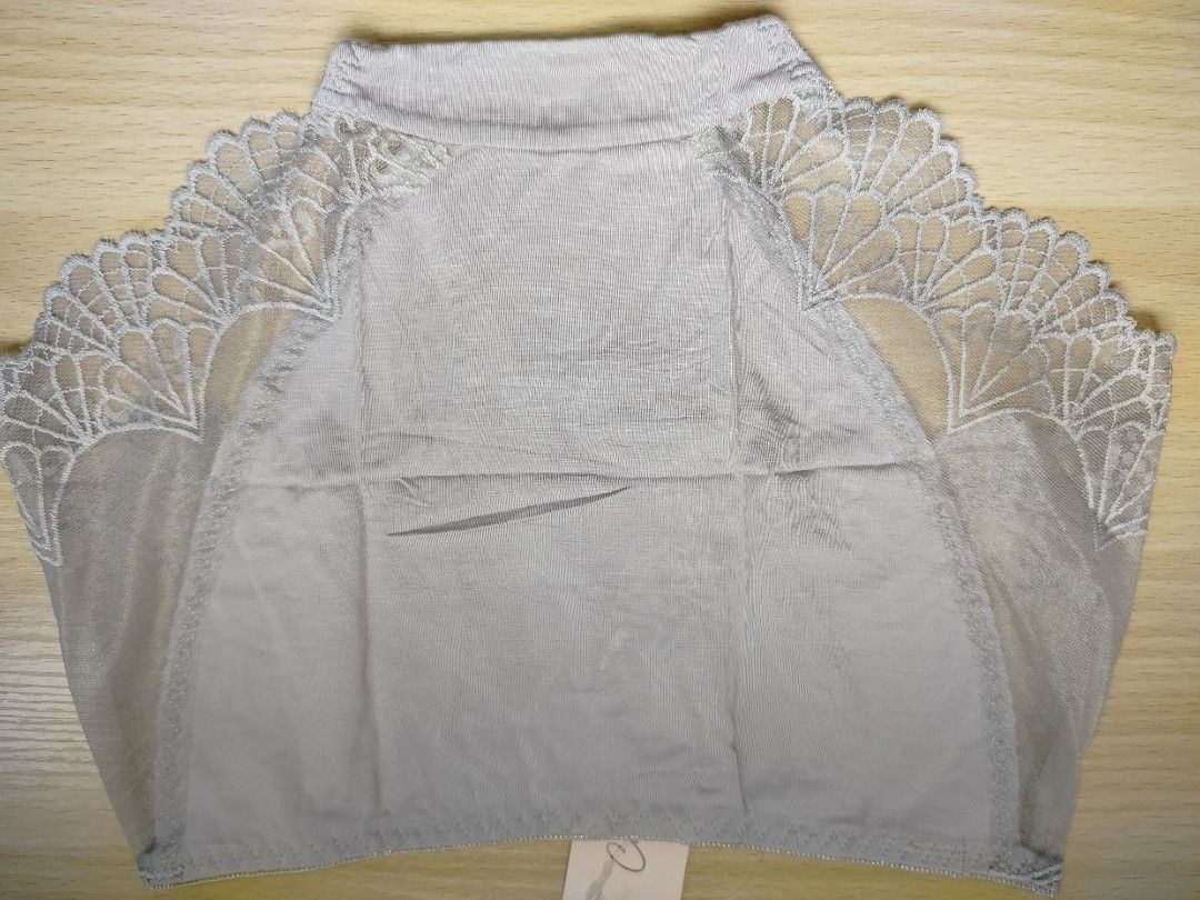 Grey Lace Sheer Briefs Intimates Underwear Medium (Category: Undergarments & Loungewear) located in Rizal. Submitted by etcthings (Listing ID 1465886142, Image 3). Description: - Brand: Brand new with original store tag attached - Size: Free size - Design: Sheer grey fabric with intricate floral lace trim - Details: Adorable satin bow charm at the center front waistband - Comfort: Soft and breathable fabric panel at the crotch.
