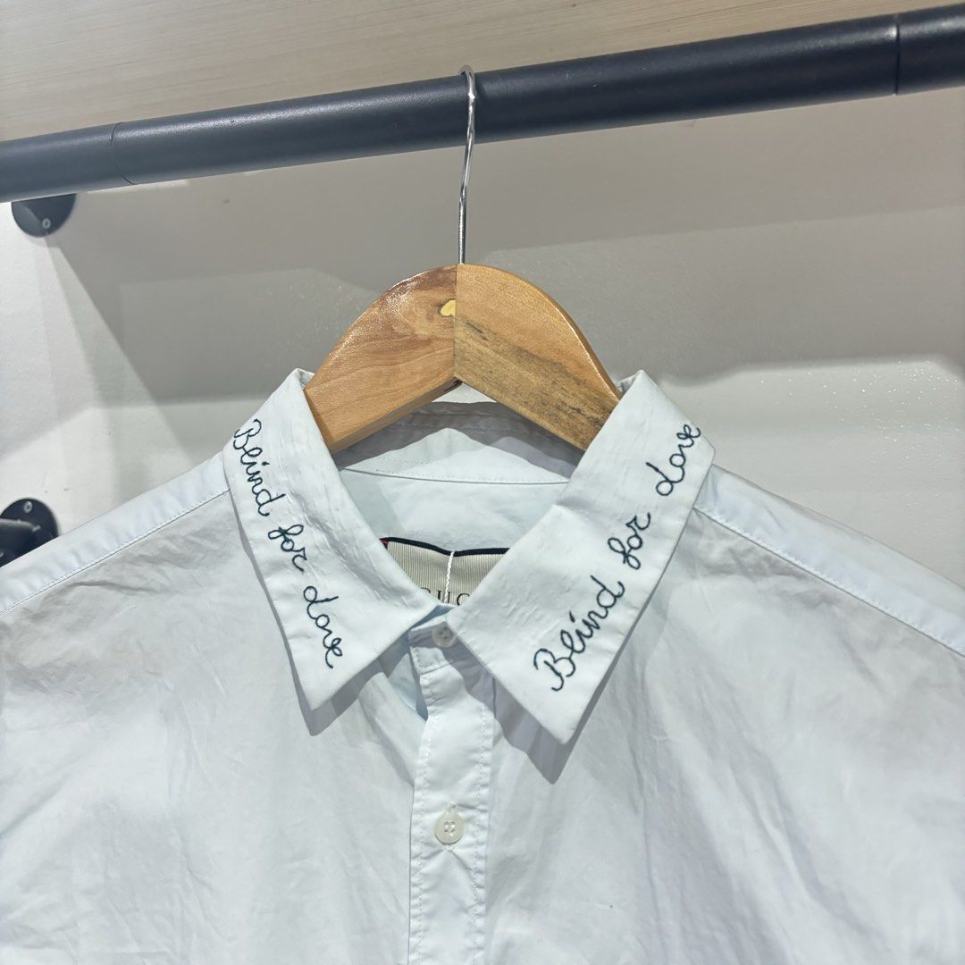 Gucci “Blind For Love” Polo longsleeve (Category: Tshirts & Polo Shirts ) located in Bambang. Submitted by heats777 (Listing ID 1465824261, Image 1). Description: Excellent condition No issue Size: 39 on tag best fit to Medium.