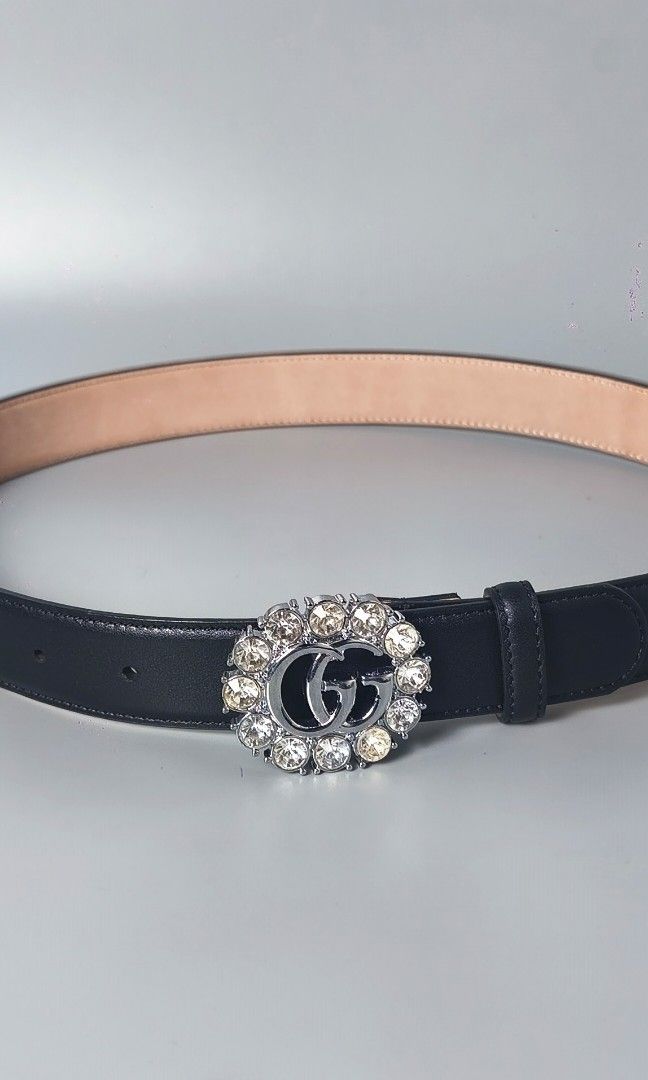 Gucci Rhinestone Belt (Category: Belts) located in Bulacan. Submitted by 4kcollection.ph (Listing ID 1465848717, Image 2). Description: Gucci Rhinestone Belt Excellent Condition Size: 30 Dm for sure buyer 📩 MOP: Gcash / Maya / BPI Courier: J&t / Lbc / Lalamove Location: SJDM Bulacan.
