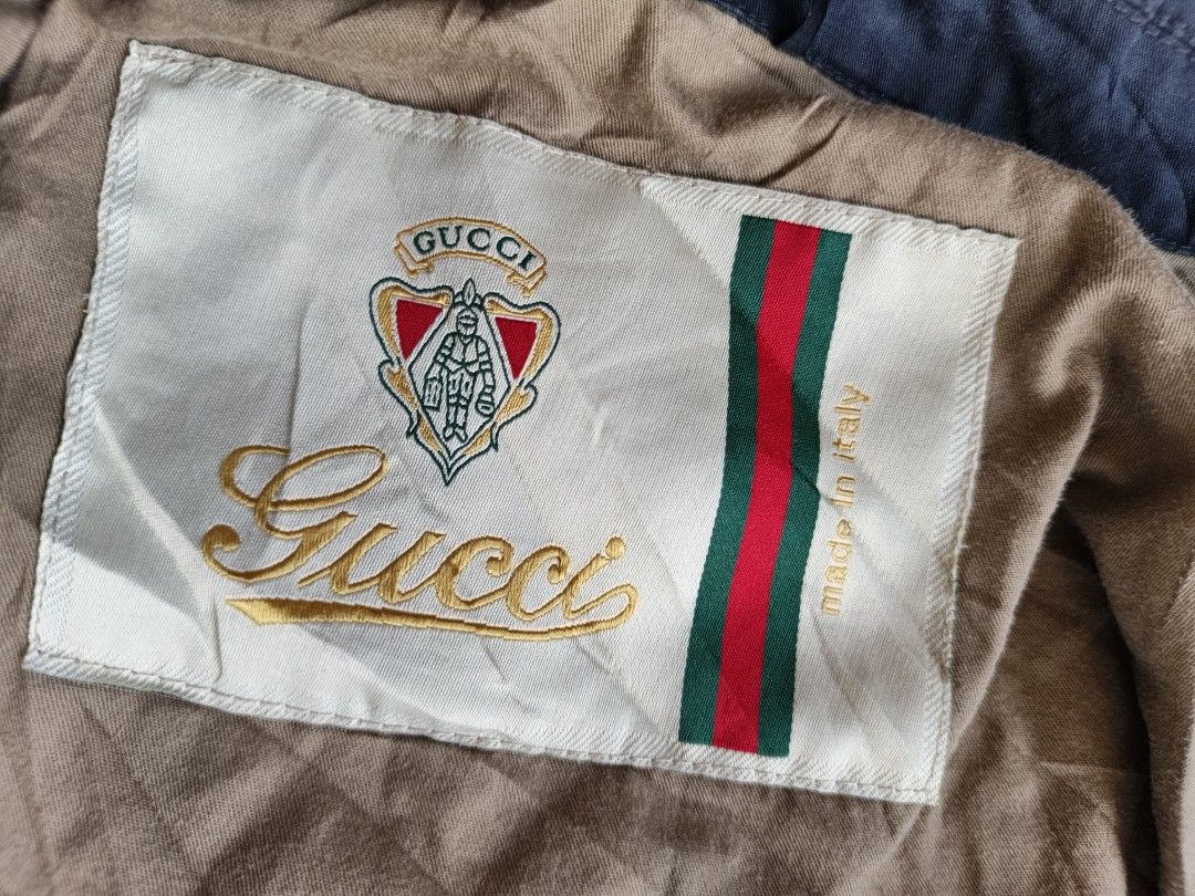 Gucci Vintage Nav& black light hybrid jacket (Category: Coats, Jackets and Outerwear) located in Quezon City. Submitted by StashThriftPH (Listing ID 1465843969, Image 3). Description: good condition 9/10 Location Novaliches Qc pm for issue.