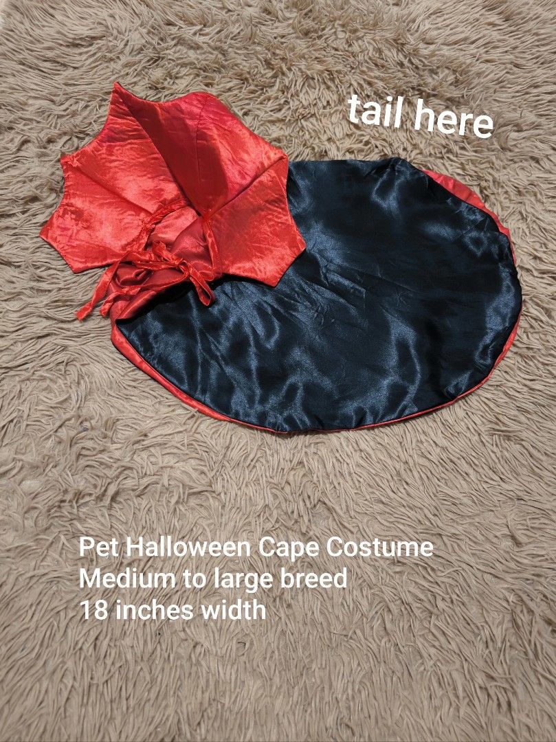 Halloween Pet Cape Costume (Category: Homes & Other Pet Accessories) located in Marikina City. Submitted by alecfordy (Listing ID 1465813797, Image 1). Description: Halloween Pet Cape Costume medium to large breed.