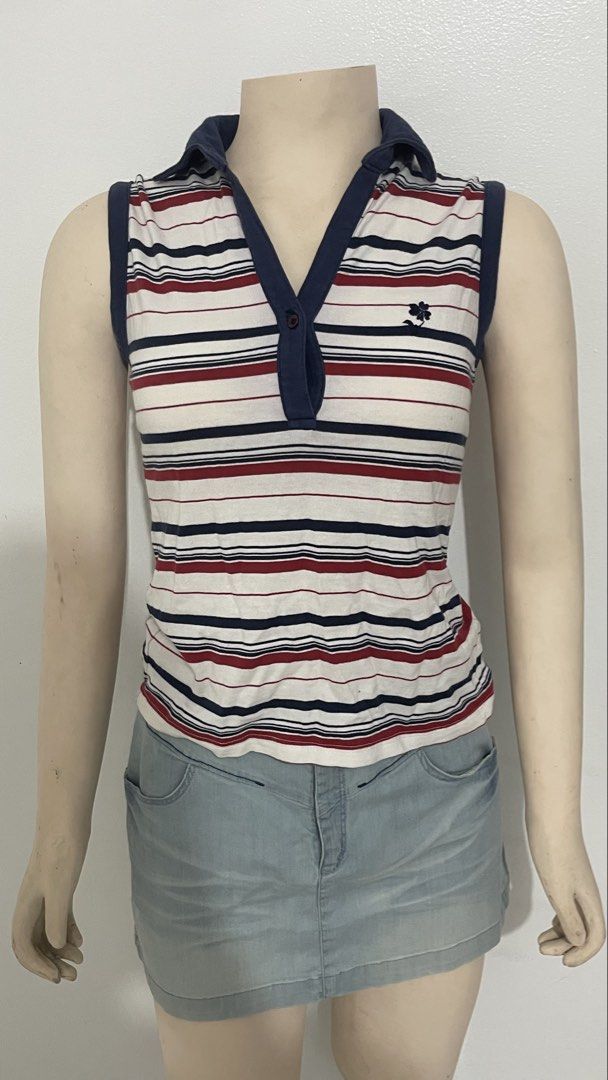 Halter polo (Category: Sleeveless) located in Cavite. Submitted by gwythrifts (Listing ID 1465887966, Image 1). Description: ⚞^. .^⚟ Halter polo P 180 Condition: 9/10 📍General Trias.