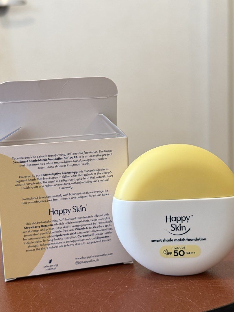 Happy skin Smart shade match foundation spf50 light beige (Category: Makeup) located in Quezon City. Submitted by quirksandcurls (Listing ID 1465762017, Image 3). Description: .