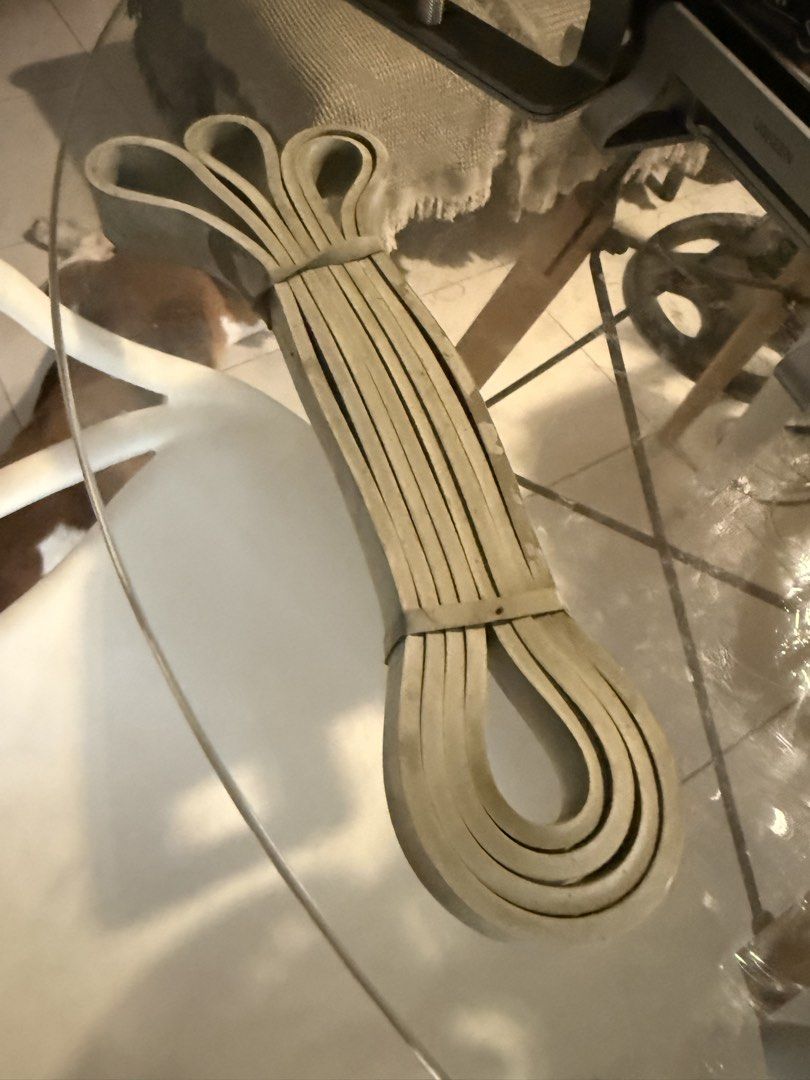 Heavy Duty Grey Loop Resistance Band (Category: Toning & Stretching Accessories) located in Mandaue City. Submitted by xinaed (Listing ID 1465822034, Image 1). Description: - Color: Thick grey - Usage: Strength training, mobility work, and pull-up assistance - Material: Durable rubber designed for heavy tension - Condition: Kept clean and ready for use.