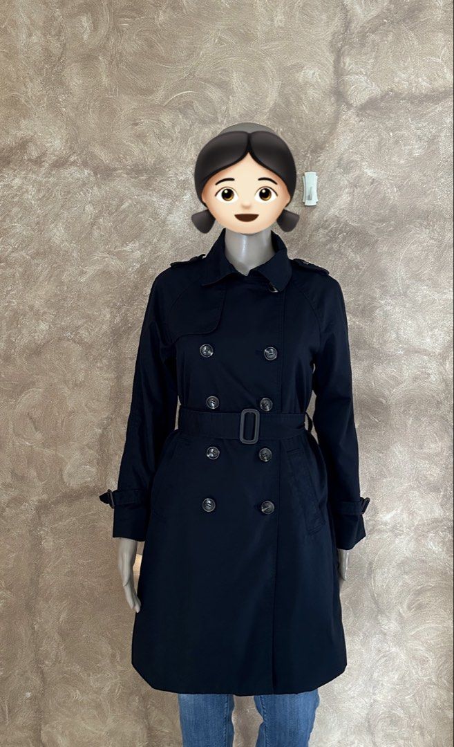 High Quality Premium Trench coat (Category: Coats, Jackets and Outerwear) located in Quezon City. Submitted by mikeylachua29 (Listing ID 1465860824, Image 1). Description: Good as new / no flaws Rate 10/10 Color: dark blue Size: Medium Bought in Japan / like uniqlo What you see is what you get.