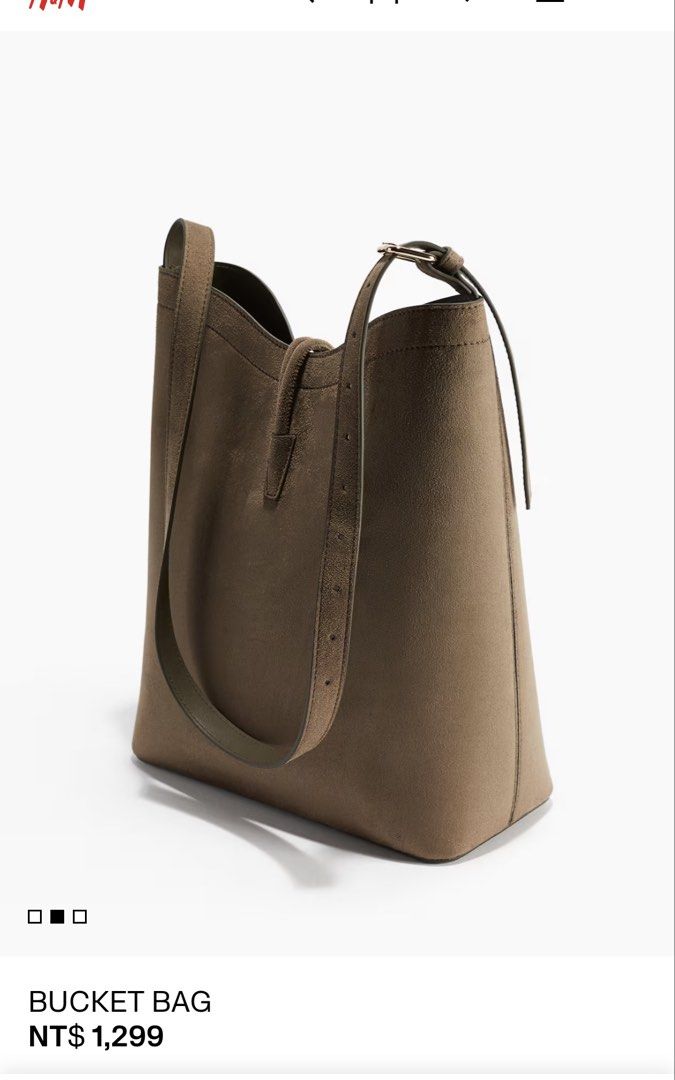 H&M Dark Beige Suede Bucket Bag (Category: Tote Bags) located in Taguig. Submitted by madeasoncloset (Listing ID 1465927543, Image 2). Description: .