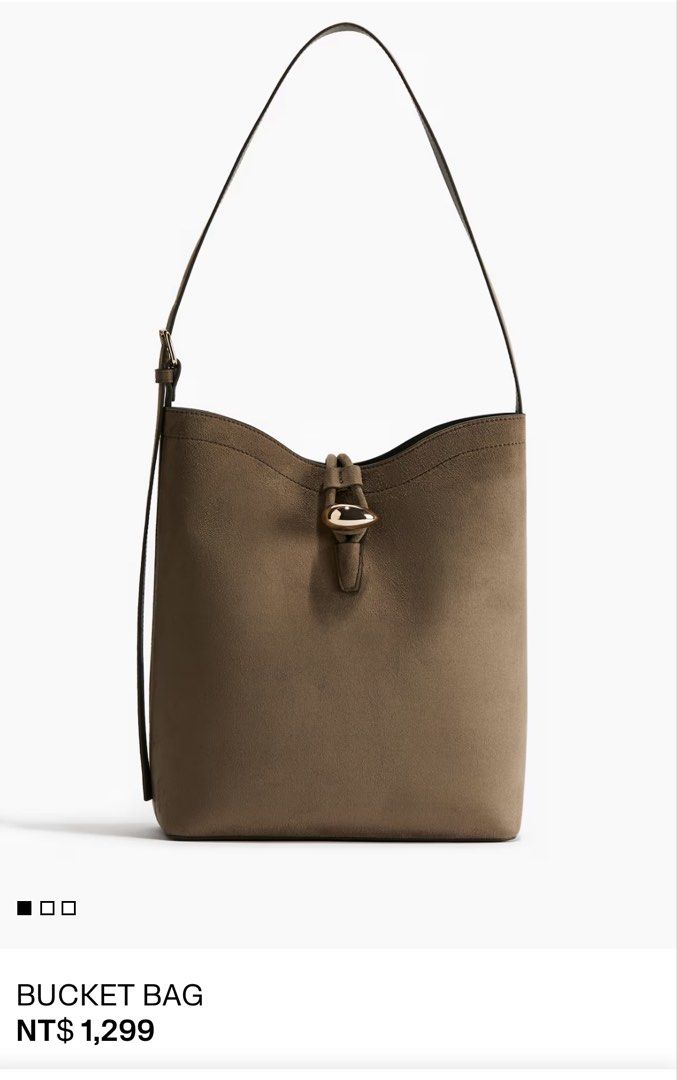 H&M Dark Beige Suede Bucket Bag (Category: Tote Bags) located in Taguig. Submitted by madeasoncloset (Listing ID 1465927543, Image 1). Description: .