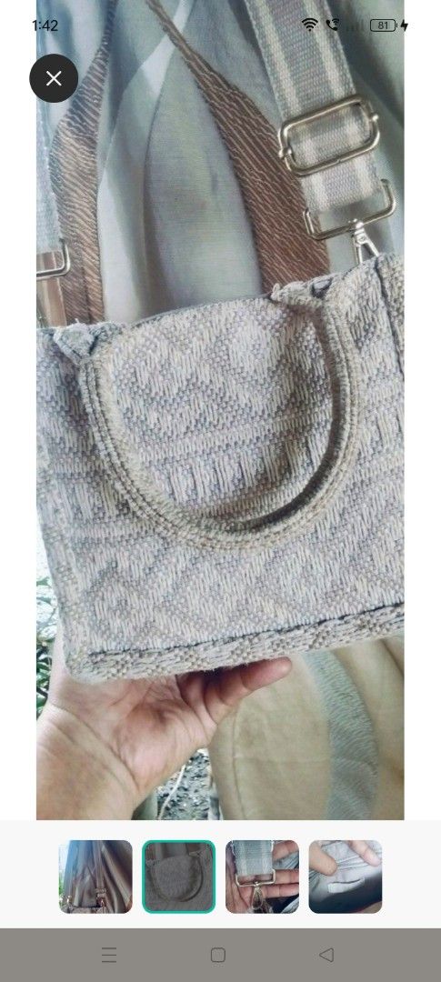 H&M Textured Crossbody Bag with Strap (Category: Cross-body Bags) located in Alaminos. Submitted by dangpreloved01 (Listing ID 1465773855, Image 2). Description: no tear maayos pa labhan lang .