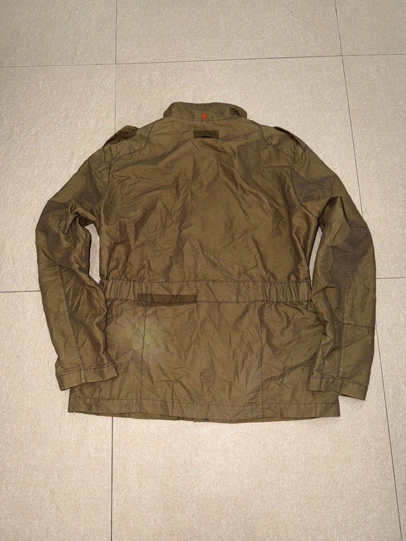 HUGO B0SS MILITARY FIELD JACKET (Category: Coats, Jackets and Outerwear) located in Manila. Submitted by triptothrift7 (Listing ID 1465923983, Image 3). Description: pm me for fast transaction! HUGO B0SS MILITARY FIELD JACKET size medium to large width 22 x 28 length minor issue sa back check pictures excellent condition color rate 9/10 mode of payment gcash or bank transfer location Biñan laguna.