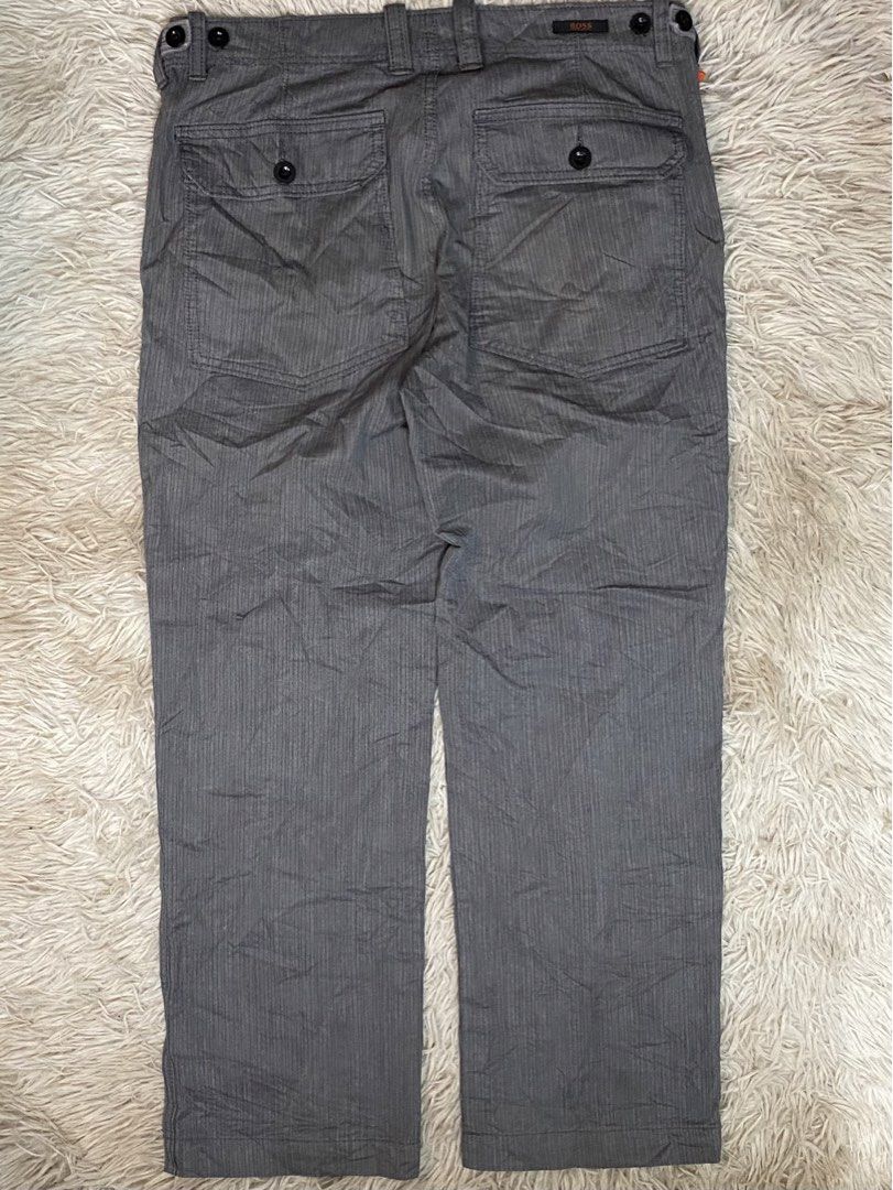 Hugo Boss Trousers (Category: Jeans) located in Aurora. Submitted by clarkmelvinthrift21 (Listing ID 1465864795, Image 2). Description: Name: Hugo Boss 📌Size: Medium 📌Dimensions: 32-33x37 Leg open 8.5 📌Condition: Excellent 📌Issue/Flaws: See last picture 📌Color rate: 9.5 550 Location: Zamboanga del Sur, Mindanao.