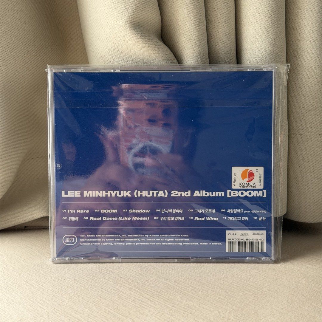 HUTA - BOOM (Audio CD) (Category: K-Wave Merchandise) located in Mabalacat. Submitted by philscabinet (Listing ID 1465860634, Image 2). Description: Edition: Standard Type of Pressing: South Korea pressing Condition and Storage: Never played, Stored in resealable plastic sleeve Decluttering my CD Collection. Price may be negotiable if taking three or more items. Just send a DM if interested. For Meet-ups Manila: Ayala Malls Manila Bay or PARQAL M
