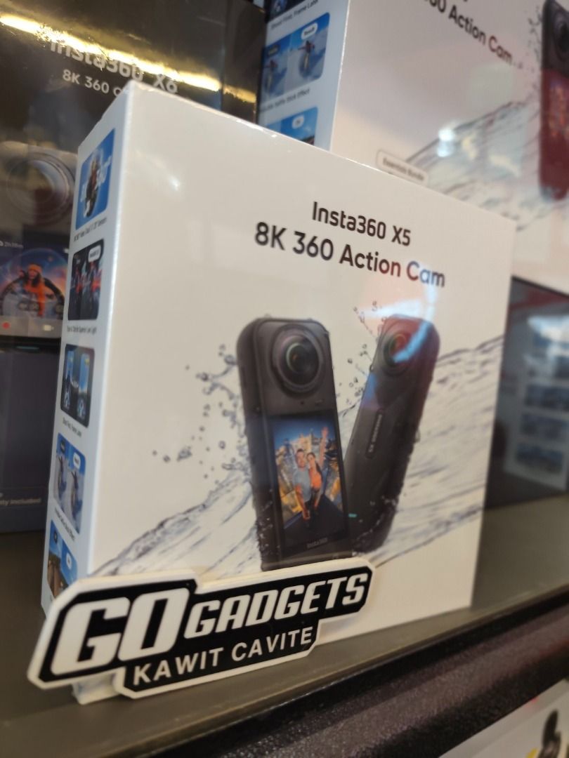 Insta360 X5 8K 360 Action Cam (Category: Video Cameras) located in Cavite. Submitted by jerickher83429 (Listing ID 1465807300, Image 1). Description: - Brand new, unopened packaging (100% untouched) - Stunning 8K resolution with dual 1/1.28 sensors and triple AI chip for superior low light - 5.7K 60fps Active HDR video for smooth, vibrant footage - Waterproof down to 49 feet (15 meters) - FlowState stabilization and 360-degree horizon lock - New 