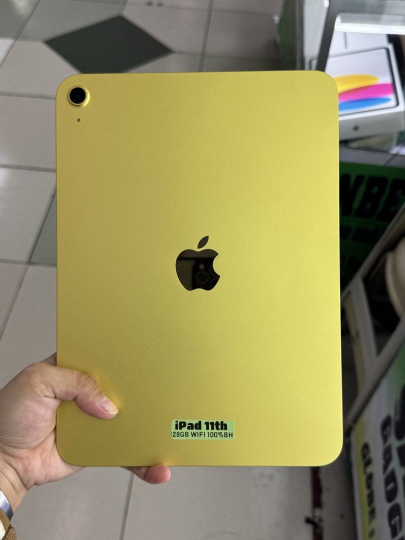 IPAD 11TH GEN 128GB 100%BH WIFI ONLY (Category: iPad) located in San Juan City. Submitted by ainahgadgetsshop (Listing ID 1465780391, Image 1). Description: IPAD 11TH GEN 128GB WIFI ONLY OCTOBER 2026 STALL #: XB-07 FOR SALE | TRADE / SWAP PASS SA MGA SCAMMERS / THIRD PARTY (RFS: Buy and Sell) ⬇️DETAILS⬇️ •128 GB (Other storage is also available) •Yellow (Other color is also available but price may vary) •100%bh •37 Cycle Count •95% Smooth •Trueto