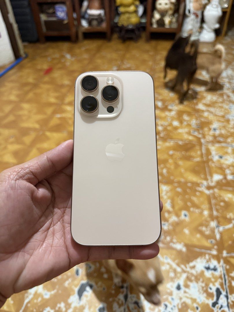 Iphone16 Pro Dessert Titanium 1TB (Category: iPhone 16 Series) located in Cavite. Submitted by thineramos (Listing ID 1465866251, Image 2). Description: Selling my Iphone16Pro 1TB Dessert Titanium. Complete Set unused cable wire. RFS: Upgrade to 18Pro .