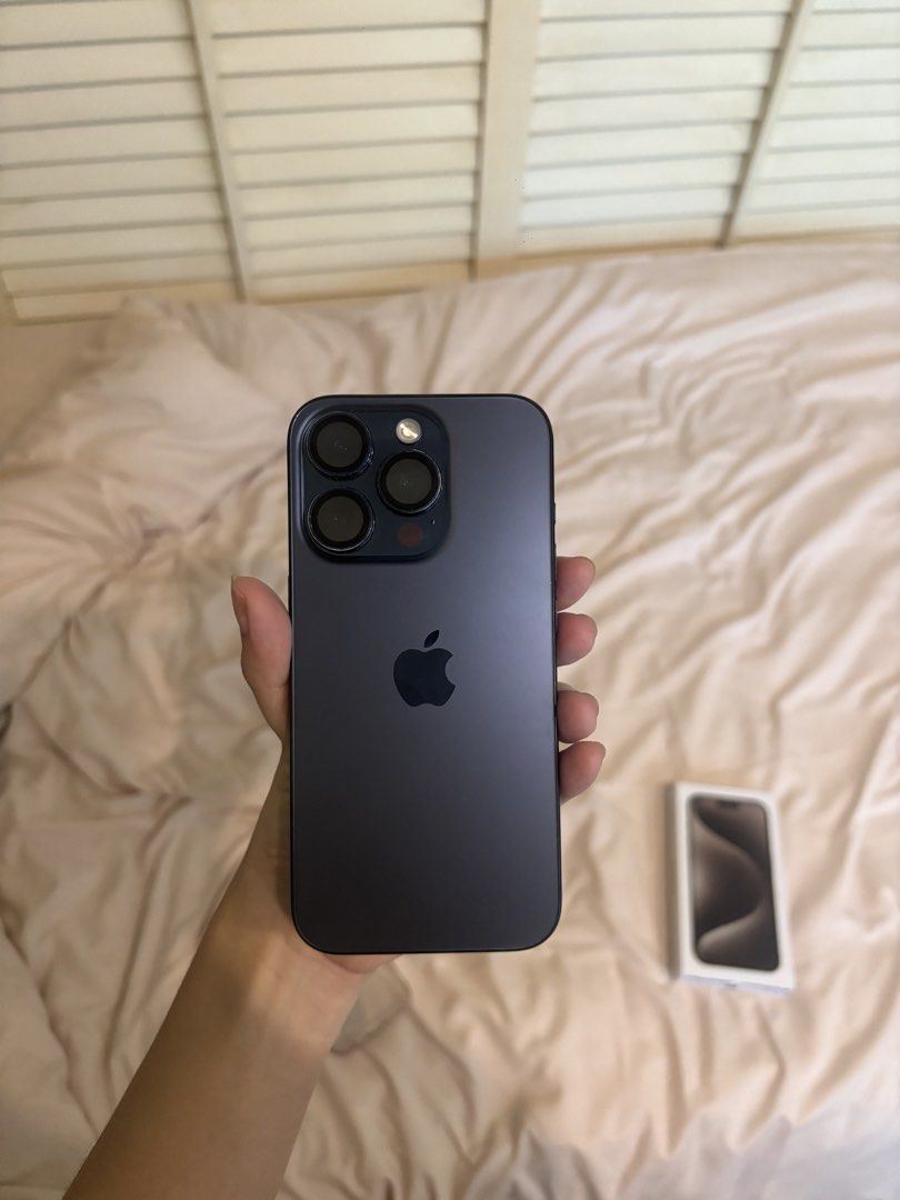 iPhone 15 Pro 256GB (Category: iPhone 15 Series) located in Manila. Submitted by ella.dl (Listing ID 1465768388, Image 1). Description: In excellent condition (Lady-owned 💁🏻‍♀️) Not rush Blue Titanium 256GB No SIM Restrictions 77% Battery Health Mint condition and performance, naalagaan mabuti 100% working condition. Face ID, True Tone, cameras, speakers, and buttons all work flawlessly. Never repaired or opened. *Will reset the phone once may 