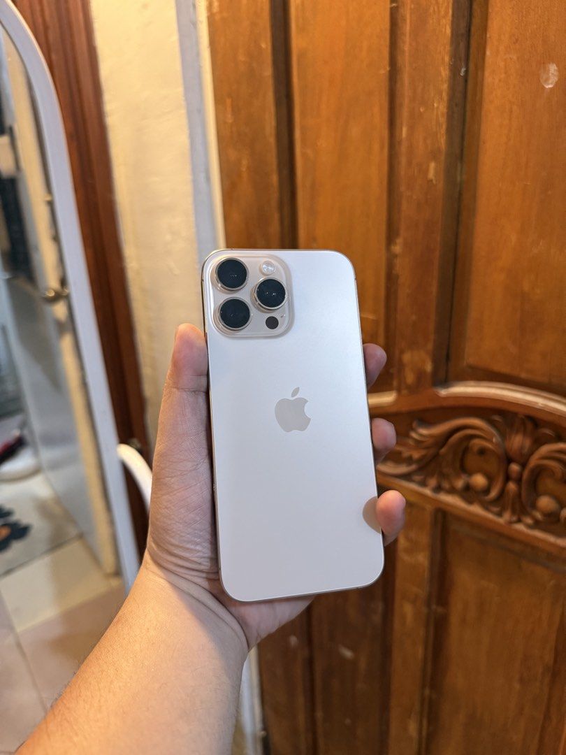 IPHONE 16 PROMAX 256GB DESERT TITANIUM (Category: iPhone 16 Series) located in Quezon City. Submitted by zairiusd (Listing ID 1462836384, Image 1). Description: FOR SALE/SWAP‼️ 46,500PESOS ONLY IPHONE 16 PROMAX WHITE TITANIUM 256GB 90% BATTERY HEALTH ORIGINAL 581 CC ONLY ZP/A LOCAL VARIANT NTC APPROVED OPENLINE/ ANYSIM TRUTONE FACE ID WORKING MAKINIS PWEDE SA MAARATE UNLI RESET UNLI CHECK NO HISTORY OF REPAIR INCLUSION: UNIT ORIGINAL CORD ORIGINA
