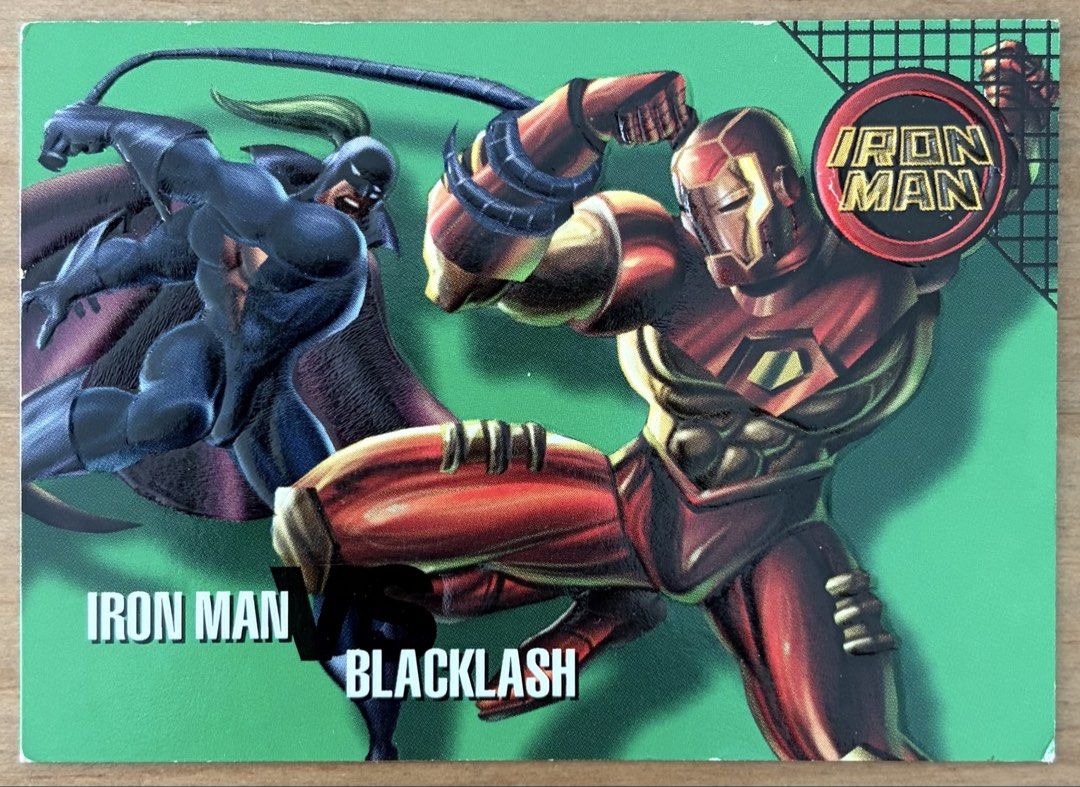 Iron Man vs Blacklash | Marvel Cards ~ Marvel Vision '96 (Category: Raw Singles) located in Makati City. Submitted by cardlab (Listing ID 1465769571, Image 1). Description: Items are 💯 authentic/original/legit. About The Card: • 1996 Fleer/ SkyBox • Card No. 95 • Marvel Vision FOR: • Cards ₱99 and below with Card Sleeves • Cards ₱100 and up with Used Toploader • ₱10 for Bnew Tops Packaging (If Shipping): ✔️ Plastic cover ✔️ Cardboard ✔️ Bubble w