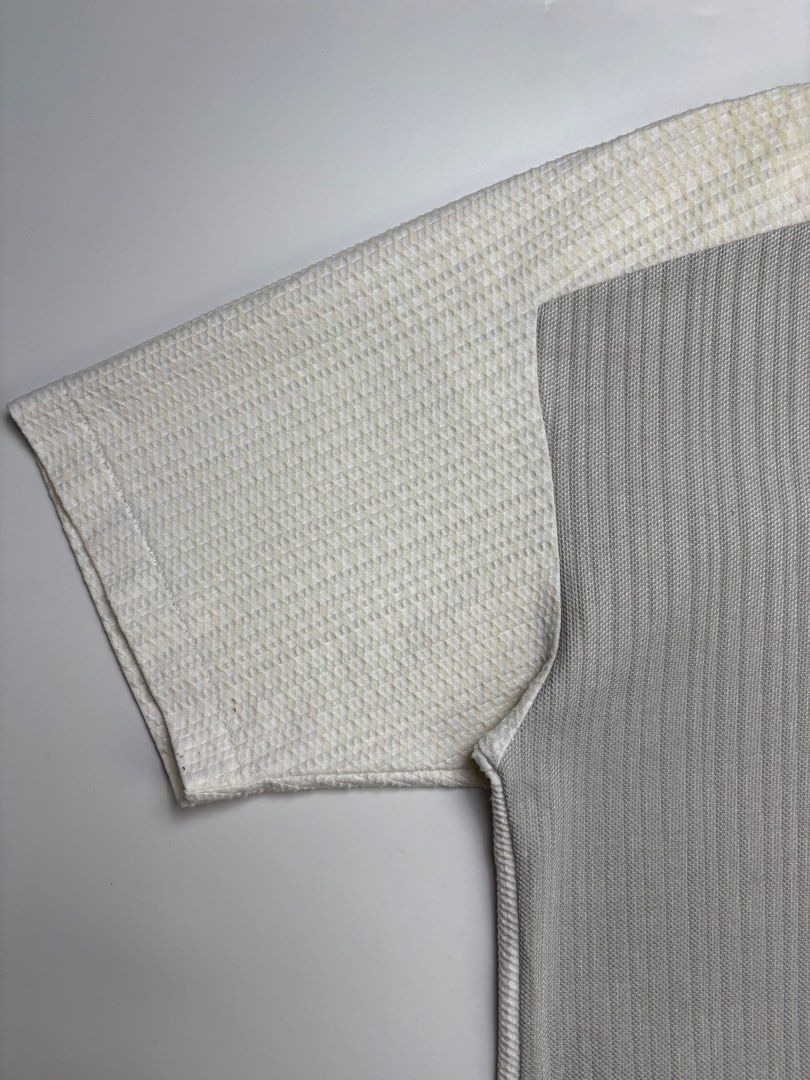 Issey Miyake Men Waffle Tee (Category: Tshirts & Polo Shirts ) located in Cavite. Submitted by sc_rcity (Listing ID 1465770020, Image 3). Description: Tagged Size : 3 JP Authentic Like New Sign of Wear Needs a bit of cleaning Made in Japan No Inclusion Measurements: in inches ( approx. ) Width 22.5 Length 28 Shoulder 20.5 Sleeve 8.5.