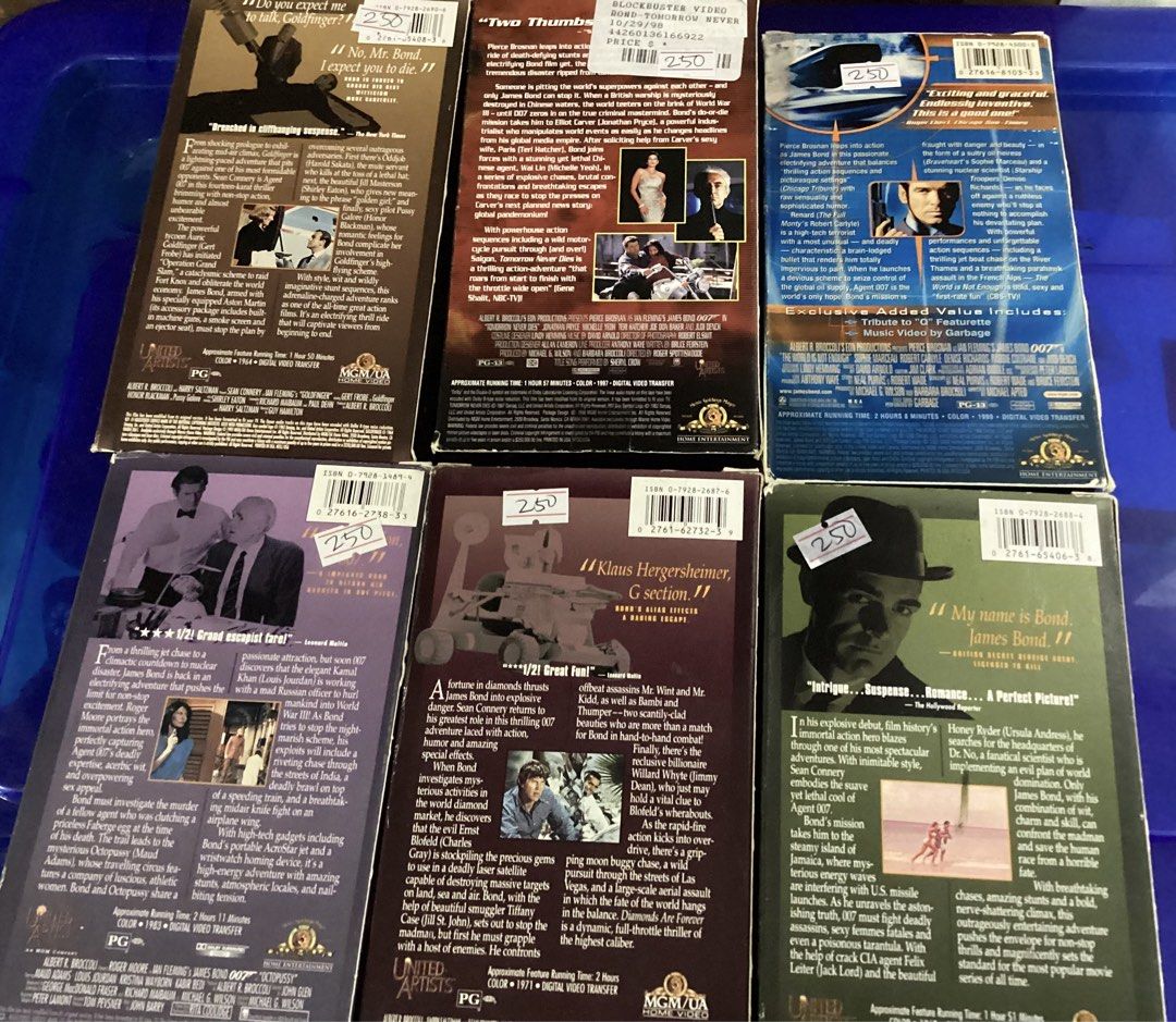 James Bond 007 Collection (Category: Other Merchandise) located in Davao. Submitted by ferdipt (Listing ID 1465767684, Image 2). Description: VHS James Bond 007 Collection by MGM Entertainment .