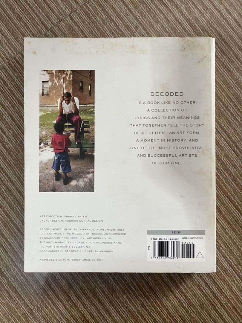 Jay-Z Decoded memoir (Category: Storybooks) located in Pasay City. Submitted by thejunkclosetph (Listing ID 1465772530, Image 2). Description: Jay-Z autobiography Softbound Contains lyrics, anecdotes, reflections on tracks.