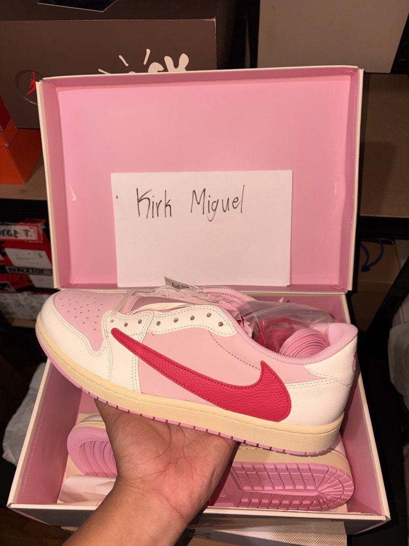 Jordan 1 low x Travis Scott “shy pink” (Category: Casual Shoes) located in Manila. Submitted by saintkirrkkk (Listing ID 1465870087, Image 1). Description: BNEW & onhand size 10.5 japan release.