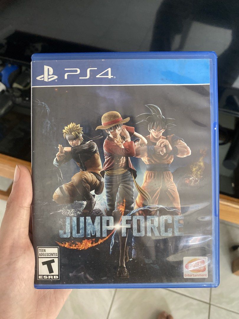 Jump Force PS4 Game (Category: PlayStation) located in Loay. Submitted by muffin_man8 (Listing ID 1465779113, Image 1). Description: - Platform: PlayStation 4 - Condition: Case has light surface scuffs from handling; disc is in great working condition - Game: Jump Force (Action/Fighting) - Features iconic characters from Naruto, One Piece, and Dragon Ball Z - Includes original blue PS4 case and intact cover art - Fast shipping and trusted PH sell