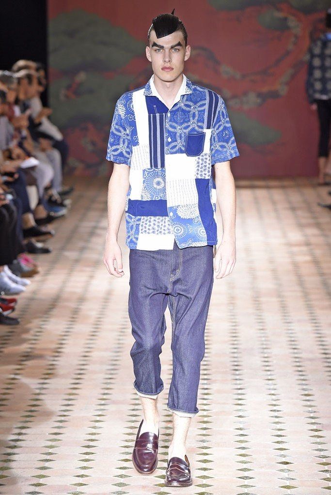 Junya Watanabe MAN S/S15 Patchwork Shirt (Category: Formal Shirts) located in Manila. Submitted by jademax (Listing ID 1465889526, Image 2). Description: Size Medium Length: 28” Pit: 21.5” Shoulder: 16” Sleeve: 9.5”.