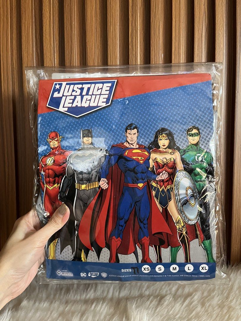 Justice League Batman Costume DC Comics (Category: Babies & Kids Fashion) located in Navotas City. Submitted by mommybabyc (Listing ID 1465876282, Image 2). Description: - Brand: DC Comics Justice League Batman costume - Condition: Brand new, unopened in original packaging with hanger - Design: Classic grey suit with iconic yellow and black bat symbol - Features: Full printed muscle detailing on the front - Perfect for: Costume parties, Halloween
