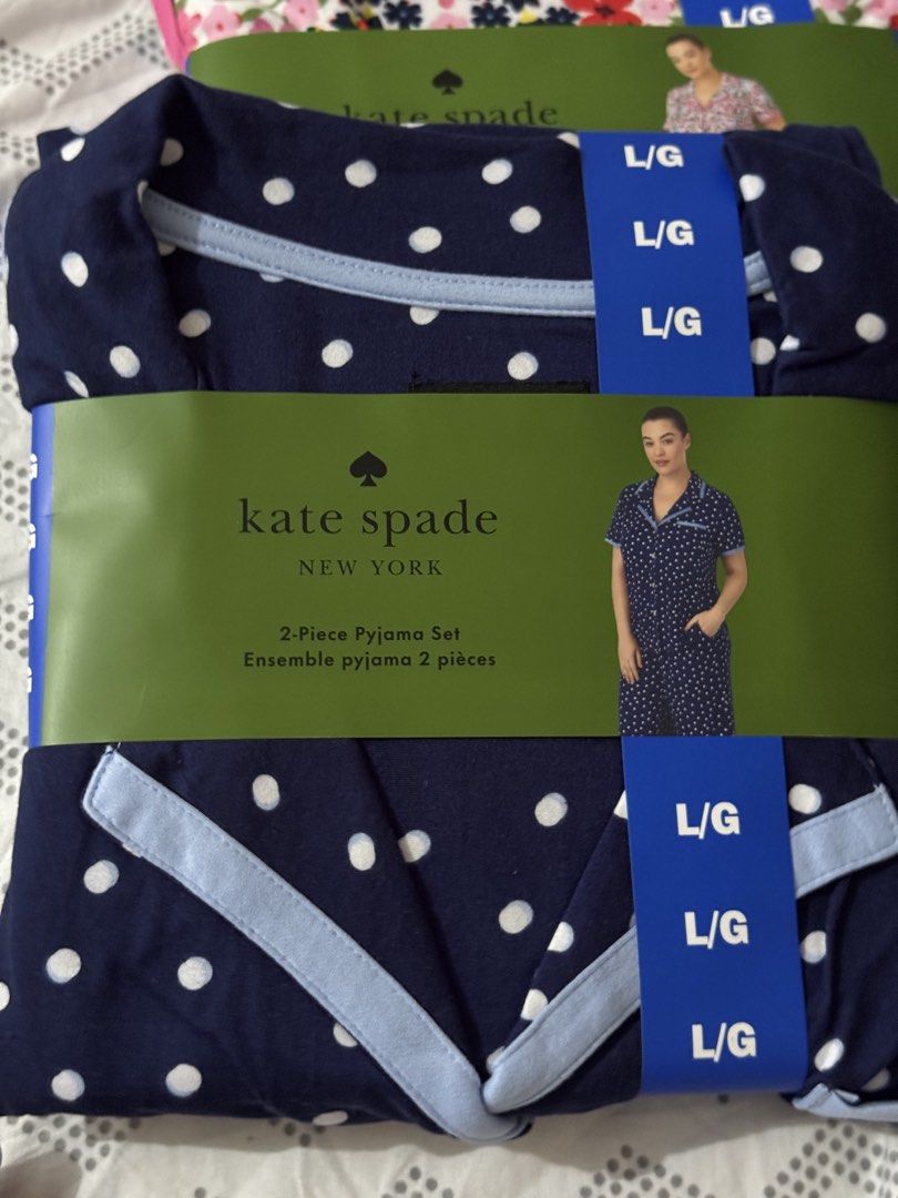 Kate Spade 2pc Pyjama Set (Category: Announcements) located in Quezon City. Submitted by branded_jo (Listing ID 1465808521, Image 3). Description: Original Kate Spade 2pc Pyjama Set Color Royal blue Large on tag Brand new Bought in Canada Lalamove Ready.