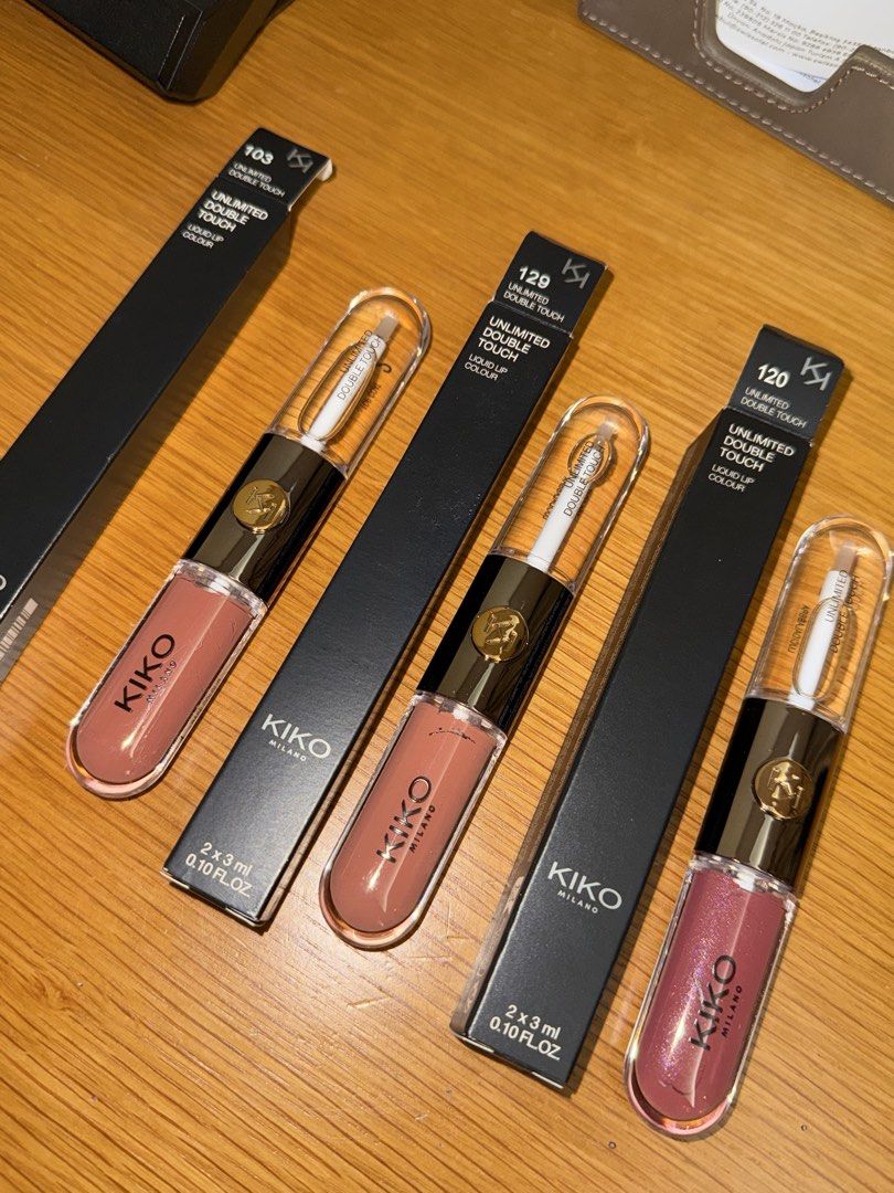 Kiko Milano Unlimited Double touch (Category: Makeup) located in Quezon City. Submitted by cfulgencio (Listing ID 1465930112, Image 2). Description: 3 Brand New Kiko Milano Unlimited Double (Php 1200 each) 103 Natural Rose 129 Burnt Tangerine 120 Rosy Mauve Get all 3 for PHP 3000 and get 1 free 3D Hydra Lip Stylo.