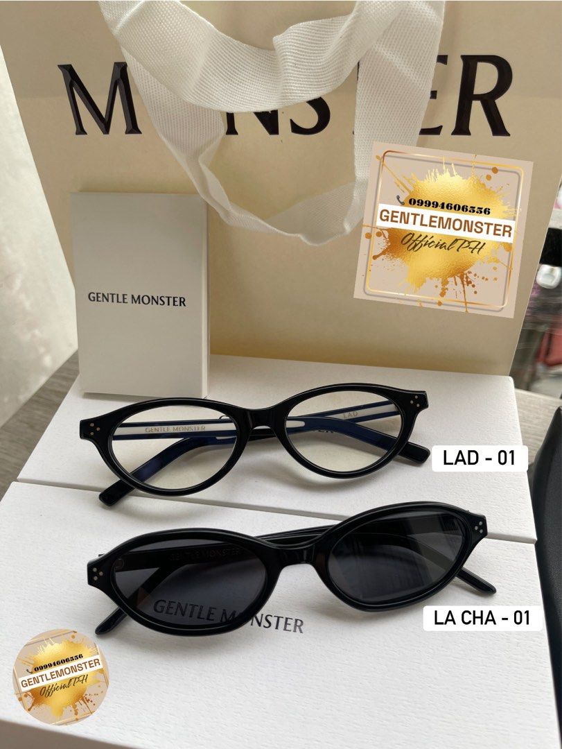 La Cha 01 vs. Lad 01 (Category: Sunglasses & Eyewear) located in Pasig City. Submitted by gentlemonsterph (Listing ID 1465813090, Image 1). Description: 𝐋𝐚 𝐂𝐡𝐚 𝟎𝟏 𝐯𝐬. 𝐋𝐚𝐝 𝟎𝟏 — Two frames, two different moods. 🕶️👓✨ The 𝐋𝐚 𝐂𝐡𝐚 𝟎𝟏 brings effortless cool with its statement sunglasses look, while the 𝐋𝐚𝐝 𝟎𝟏 keeps it sleek and sophisticated as an everyday optical frame.. Whether you’re going for a chic, fashion-forward vibe 