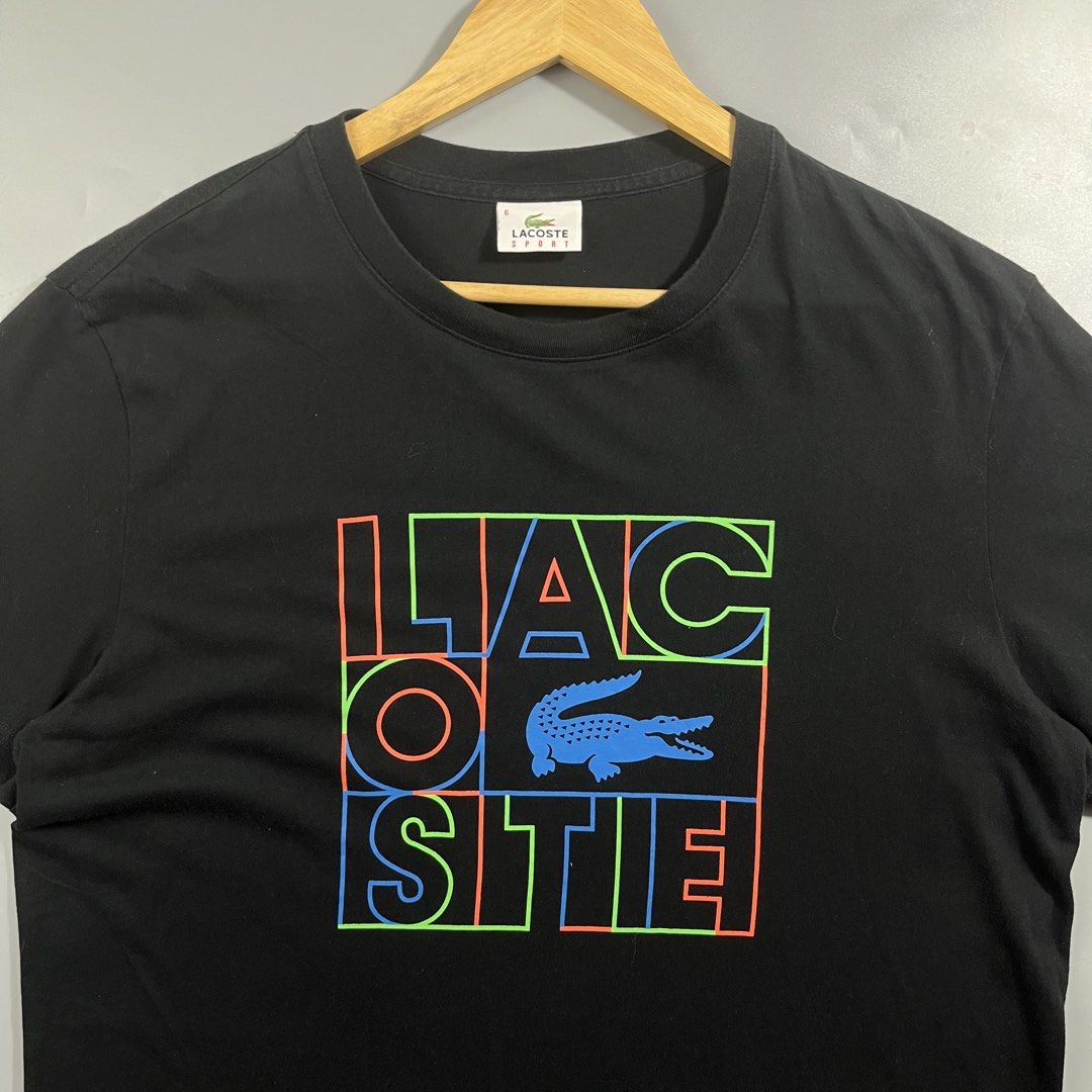 Lacoste Big Logo Print Tee (Category: Activewear) located in Los Banos. Submitted by 4030.archives. (Listing ID 1465802704, Image 2). Description: Lacoste Big Logo Print Tee 1700 Pesos Size 6 Length : 28 inches Width : 22 inches Excellent Condition 1 pinhole (not noticeable).