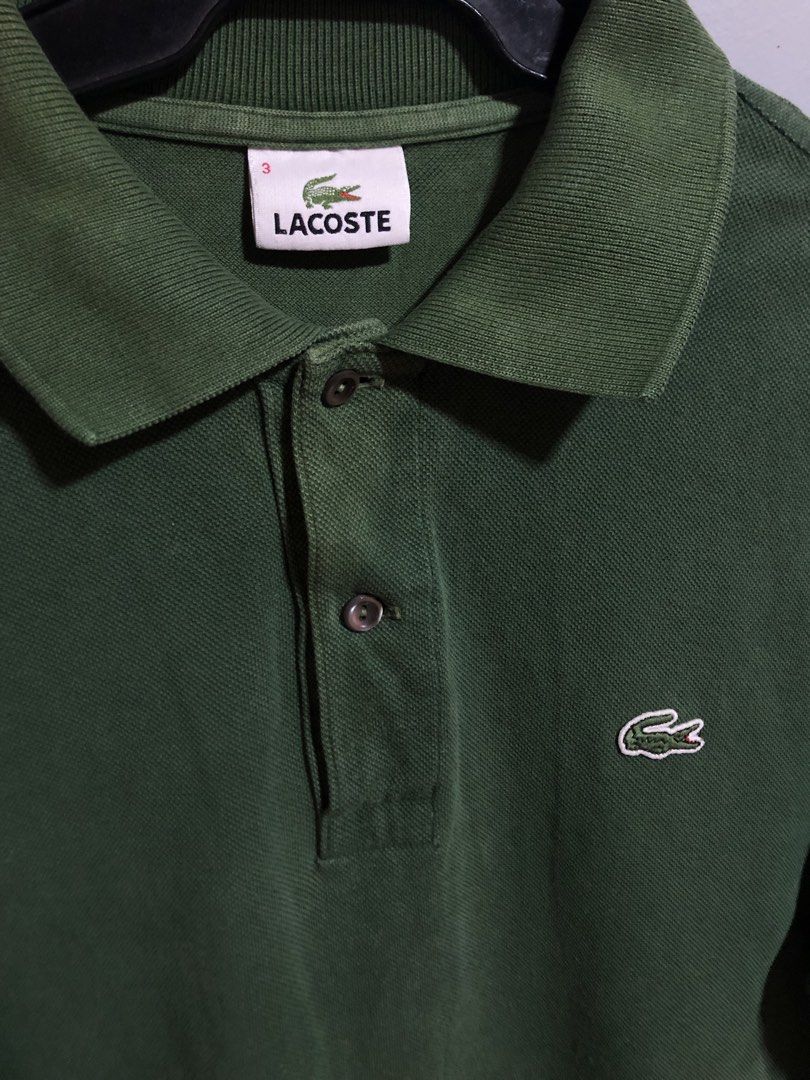 Lacoste Green Polo Shirt (Category: Tshirts & Polo Shirts ) located in Tarlac. Submitted by jds_thrift (Listing ID 1465770106, Image 2). Description: 𝗟𝗔𝗖𝗢𝗦𝗧𝗘 𝗣𝗢𝗟𝗢 𝗦𝗛𝗜𝗥𝗧 𝘊𝘭𝘢𝘴𝘴𝘪𝘤 𝘨𝘳𝘦𝘦𝘯 𝗧𝗔𝗚: Lacoste 𝗖𝗢𝗡𝗗𝗜𝗧𝗜𝗢𝗡: 9/10 𝗦𝗜𝗭𝗘: M-L 𝗠𝗘𝗔𝗦𝗨𝗥𝗘𝗠𝗘𝗡𝗧𝗦: L 28” × W 20” 💸 𝗠𝗜𝗡𝗘: ₱300 / +SF .