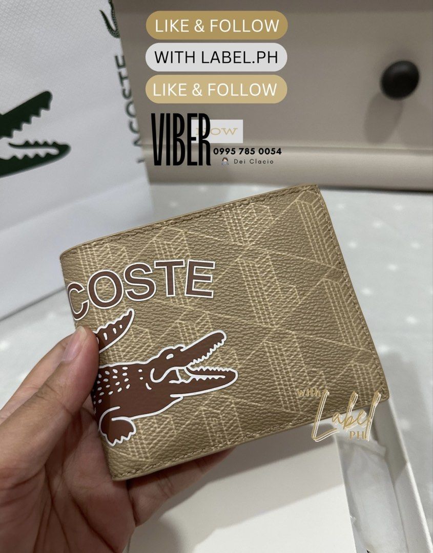 Lacoste Men's Monogram Leather Bifold Wallet (Category: Wallets & Card Holders) located in Manila. Submitted by deiclacio_ (Listing ID 1465802183, Image 1). Description: discoloration .