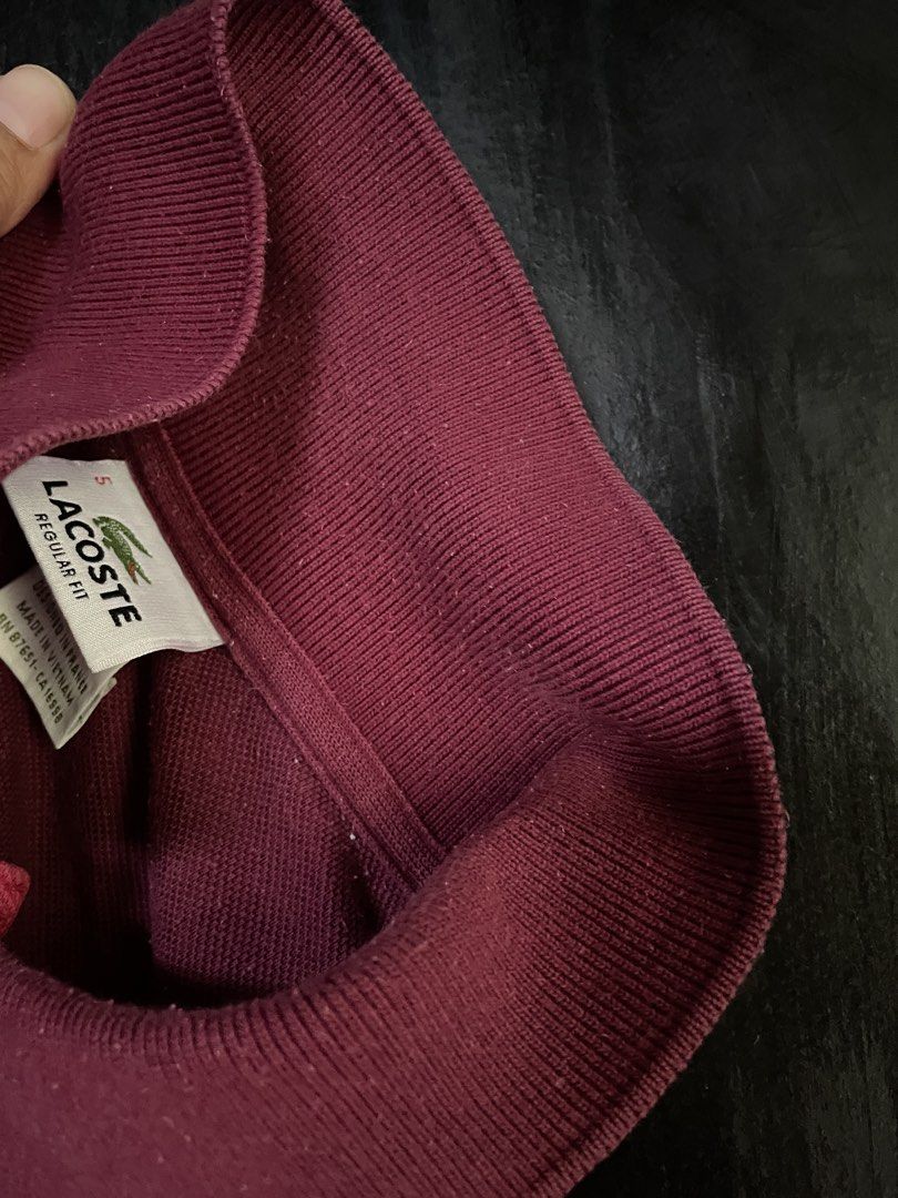 Lacoste Polo Maroon (Category: Luxury Apparel) located in Liloy. Submitted by juan2thrift (Listing ID 1465864169, Image 3). Description: Lacoste Maroon Polo 9/10 Condition 9/10 Color Rate 22x28 Good Condition.