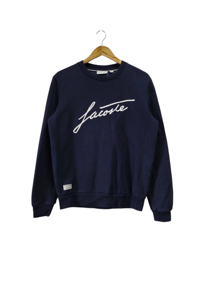 LACOSTE SCRIPT CREWNECK (Category: Coats, Jackets and Outerwear) located in Bayombong. Submitted by Gentlemans_ClosEt (Listing ID 1465803161, Image 1). Description: LACOSTE SCRIPT CREWNECK SIZE MEDIUM DIMES: W20 X L26 9.8/10 COLOR RATE EXCELLENT CONDITION NO ISSUES.