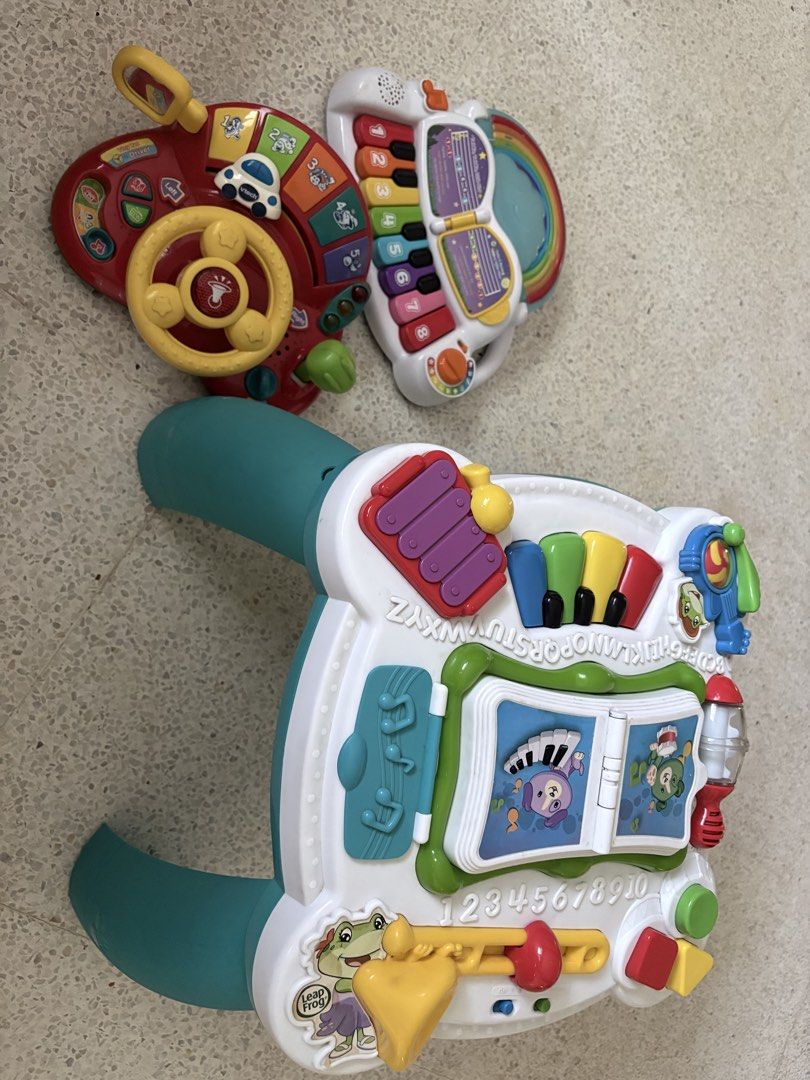 Leapfrog vtech bundle (Category: Infant Playtime) located in Makati City. Submitted by cocos_place (Listing ID 1465953136, Image 1). Description: Leapfrog Activity Table Leapfrog learn & groove vtech turn and learn driver Lights and sounds no longer working As is where is sale Buyer pays for shipping .