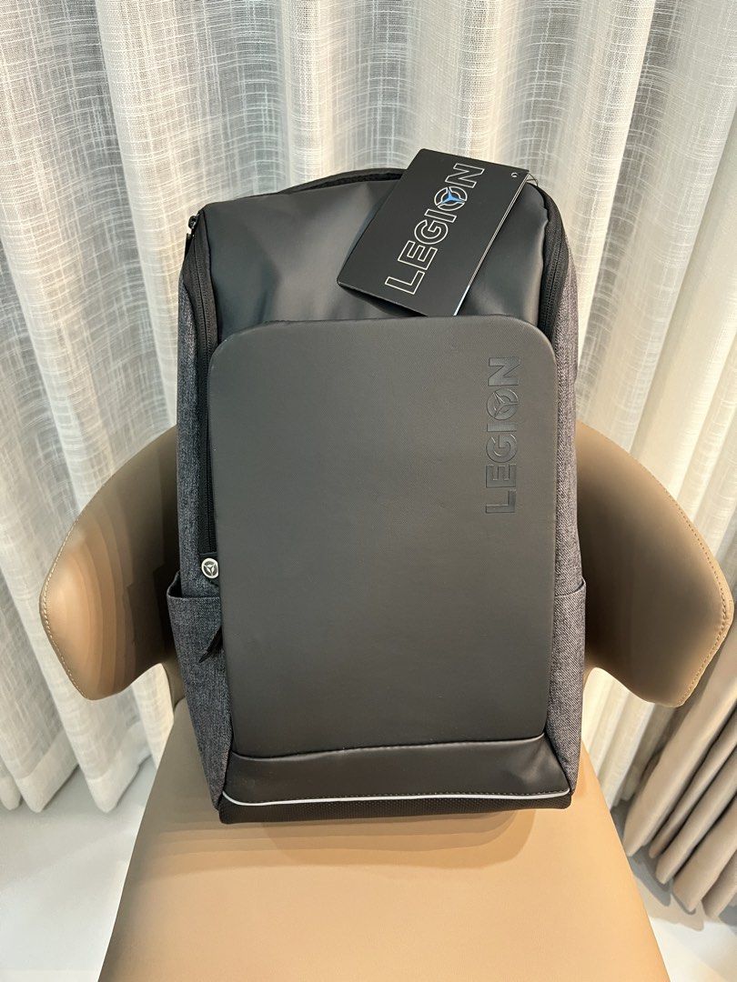 Lenovo Legion Gaming 15.6 Backpack Black (Category: Laptop Bags & Sleeves) located in Manila. Submitted by girl.declutter (Listing ID 1465894344, Image 1). Description: - Brand new with tag still attached - Authentic Lenovo Legion gaming backpack in dark grey and black - Measures roughly 20 inches tall - Water-resistant protective hard shell front compartment with embossed logo - Thick padded shoulder straps and back panel designed for heavy gear