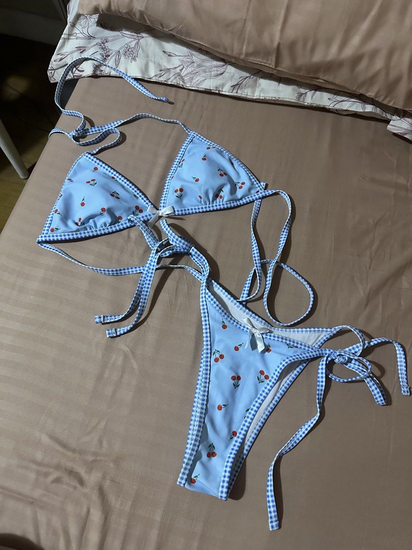 Light Blue Cherry Bikini (Category: Bikinis & Swimsuits) located in Quezon City. Submitted by kel4k (Listing ID 1465876192, Image 1). Description: Bought size S. Fits S-M since it is adjustable. .