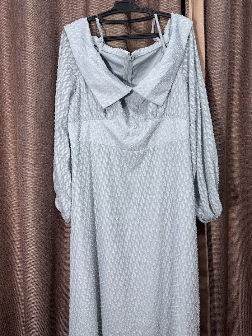 Light Blue textured long dress (Category: Evening dresses & gowns) located in Naga. Submitted by danisj (Listing ID 1465946561, Image 1). Description: Used once. Textured long dress good for formal event or wedding. .