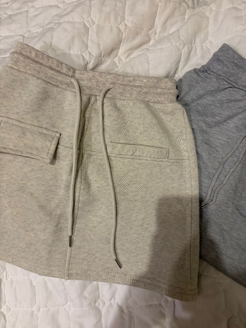 Lovito Grey Sweatshirt Skirt Size Bundle (Category: Skirts) located in Antipolo. Submitted by renz_1 (Listing ID 1465894712, Image 2). Description: Price: ₱300 (Bundle/Take Both) - Brand/Item: Lovito Grey Sweat Skirt - Size: XS to SMALL - Material: Super comfy fleece inside - Waistband: Elastic with adjustable drawstring and metal aglets - Details: Small cargo side pocket - Style: Great basic piece, easy to pair with tees or hoodies for casual we