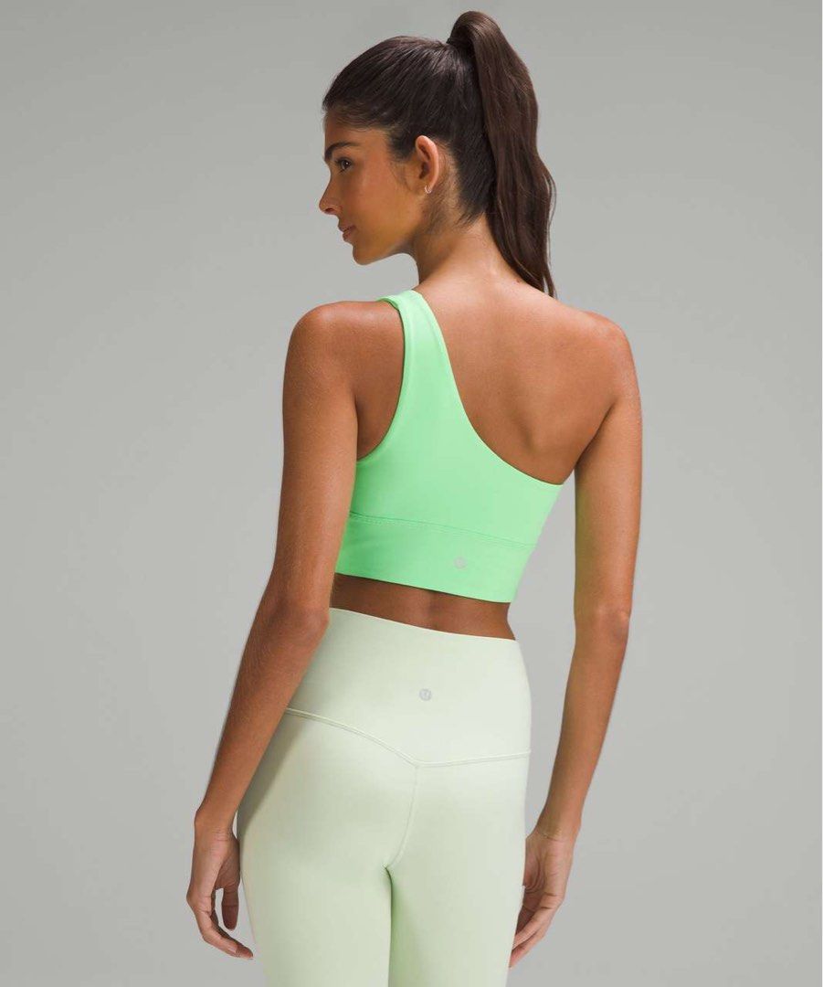 Lululemon Align Asymmetrical Bra dot 8 (Category: Activewear) located in Iba. Submitted by xooperfindslb (Listing ID 1465916653, Image 1). Description: Lululemon Align Asymmetrical Bra *Light Support, A/B Cup Pistachio / scream green ( not sure sa color code) Dot size 8 No issue No issue Like new.