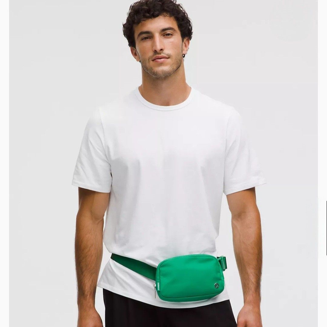 Lululemon Everywhere Belt Bag 1L Green (Category: Belt bags, Clutches and Pouches) located in Bulacan. Submitted by bnbig (Listing ID 1465926062, Image 2). Description: - Brand: Lululemon - Style: Everywhere Belt Bag - Capacity: 1 Litre - Color: Vibrant Green with matching strap - Hardware: Silver-toned - Condition: Brand new, still sealed in original plastic packaging with store tag attached - Features: Compact zippered pouch, signature logo emb