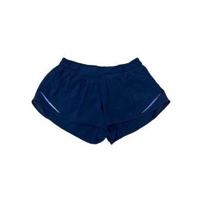 Lululemon Speed Up Athletic Shorts Navy Blue (Category: Activewear) located in Manila. Submitted by lovelypreloved1497 (Listing ID 1465899299, Image 2). Description: - Brand: Lululemon - Color: Navy blue - Fit: Comfortable elastic waistband - Material: Lightweight and breathable - Safety: Reflective strips near the hem for night visibility - Detail: Small signature logo on the left back hem - Versatility: Ideal for gym sessions, workouts, and cas
