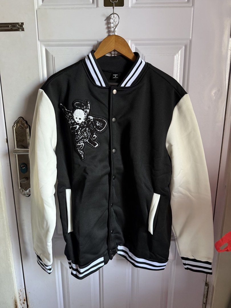 MANFINITY Hustle Daily Patched Varsity Jacket (Category: Coats, Jackets and Outerwear) located in Las Pinas. Submitted by sellerkjb (Listing ID 1465950496, Image 2). Description: BRAND NEW XL — 24 x 29 inches LAS PINAS.