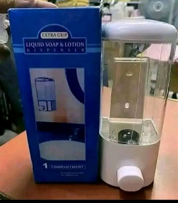 MANUAL ALCOHOL /SOAP DISPENSER WALL MOUNTED (Category: Hands & Nails) located in Manila. Submitted by berdenmarl01688 (Listing ID 1465946339, Image 1). Description: - Single compartment liquid soap and lotion dispenser - Extra Grip design with secure wall mount bracket included - Clear body lets you easily check when it's time to refill - White push button at the bottom for quick and easy dispensing - Brand new in original blue retail box with pr