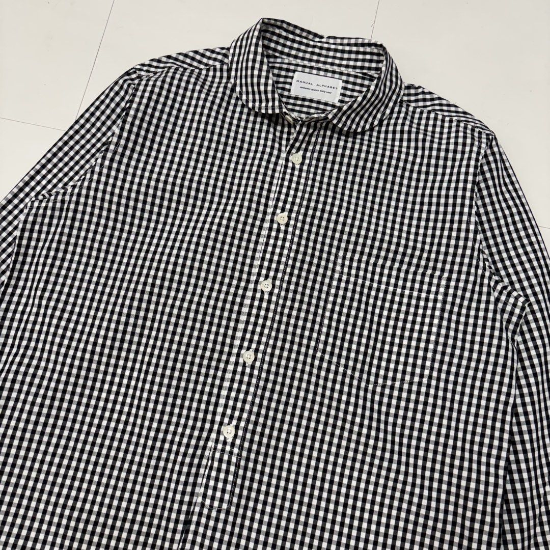 Manual Alphabet Japan Gingham Shirt (Category: Formal Shirts) located in Makati City. Submitted by bzspr (Listing ID 1465877895, Image 2). Description: Manual Alphabet Japan Gingham Shirt Length 26 inches Width 21.5 inches.