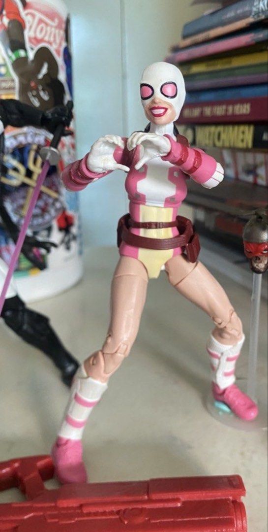 Marvel Legends Gwenpool Action Figure (Category: Figurines & Statues) located in Cebu City. Submitted by bred_bt (Listing ID 1465898953, Image 2). Description: - Figure: Marvel Legends Gwenpool (Lizard Build-A-Figure wave) - Condition: Mint in pristine packaging - Accessories: Includes extra hands, alternate head, and dual swords - Features: High articulation for dynamic posing - Note: Great addition to any Marvel collection.
