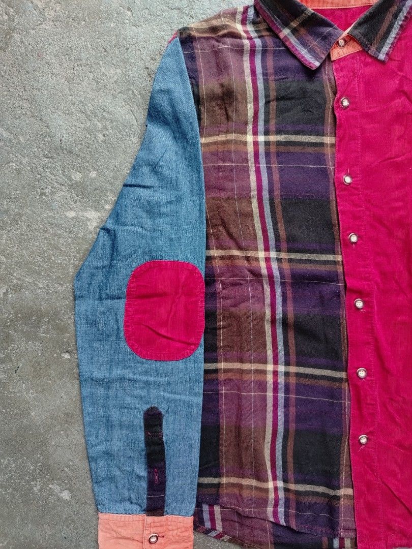 Mastermind Production Plaid Corduroy Patch Flannel (Category: Formal Shirts) located in Muntinlupa City. Submitted by lokalthriftco. (Listing ID 1465827534, Image 3). Description: Size L Need wash Good condition.