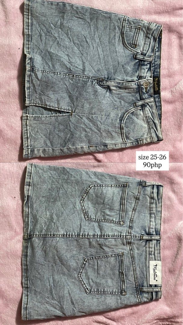 Micro shorts and skirts (Category: Shorts) located in Manila. Submitted by raredeer_ce29c8 (Listing ID 1465910331, Image 3). Description: Prices and sizes are indicated in the photo.